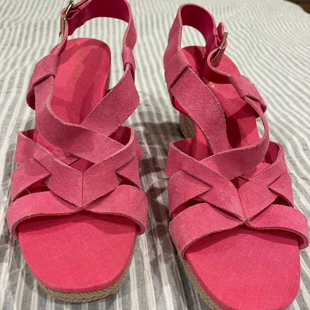 Cole Haan Crystal Espadrille Wedge Sandal - Pink